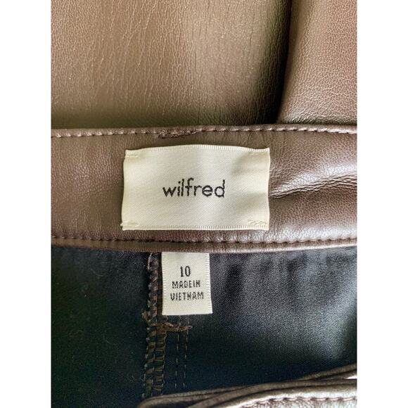 Wilfred Faux Leather Bootleg Pants in Dark Brown Size 10 Zip Fly Pockets Party - Picture 4 of 4